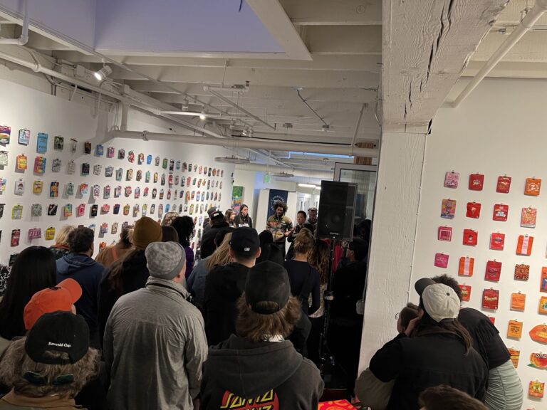 packed opening night for art show Large